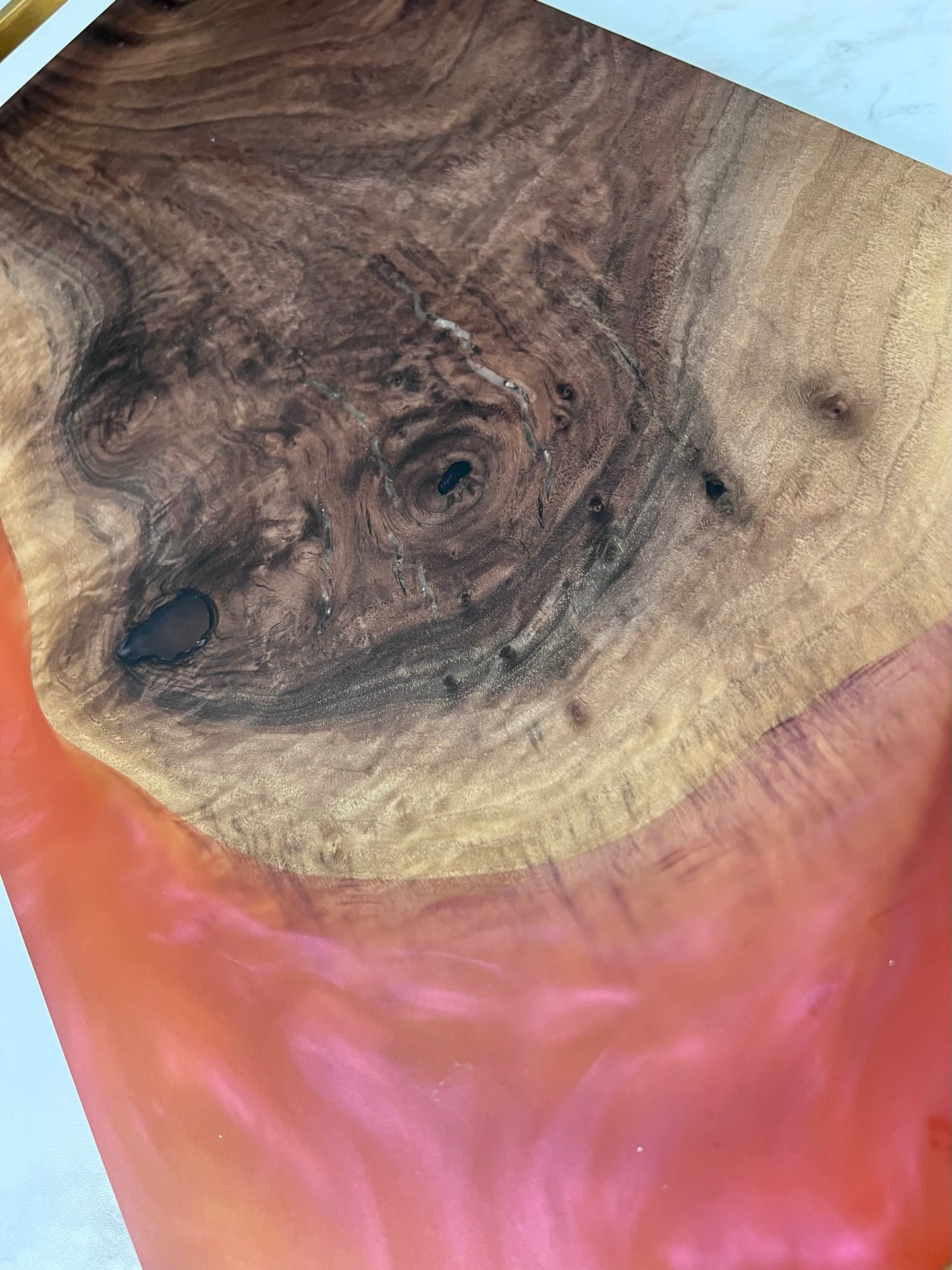 Black Walnut + Coral Resin