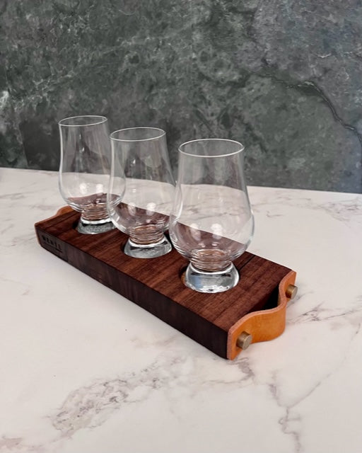 Flight Board - Triple with Leather Handles