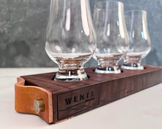 Flight Board - Triple with Leather Handles