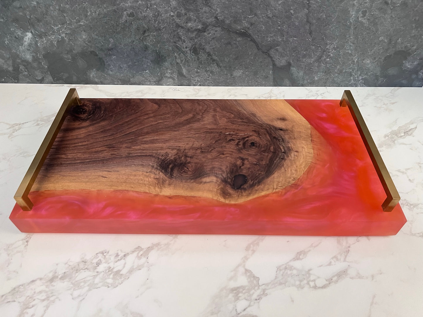 Black Walnut + Coral Resin