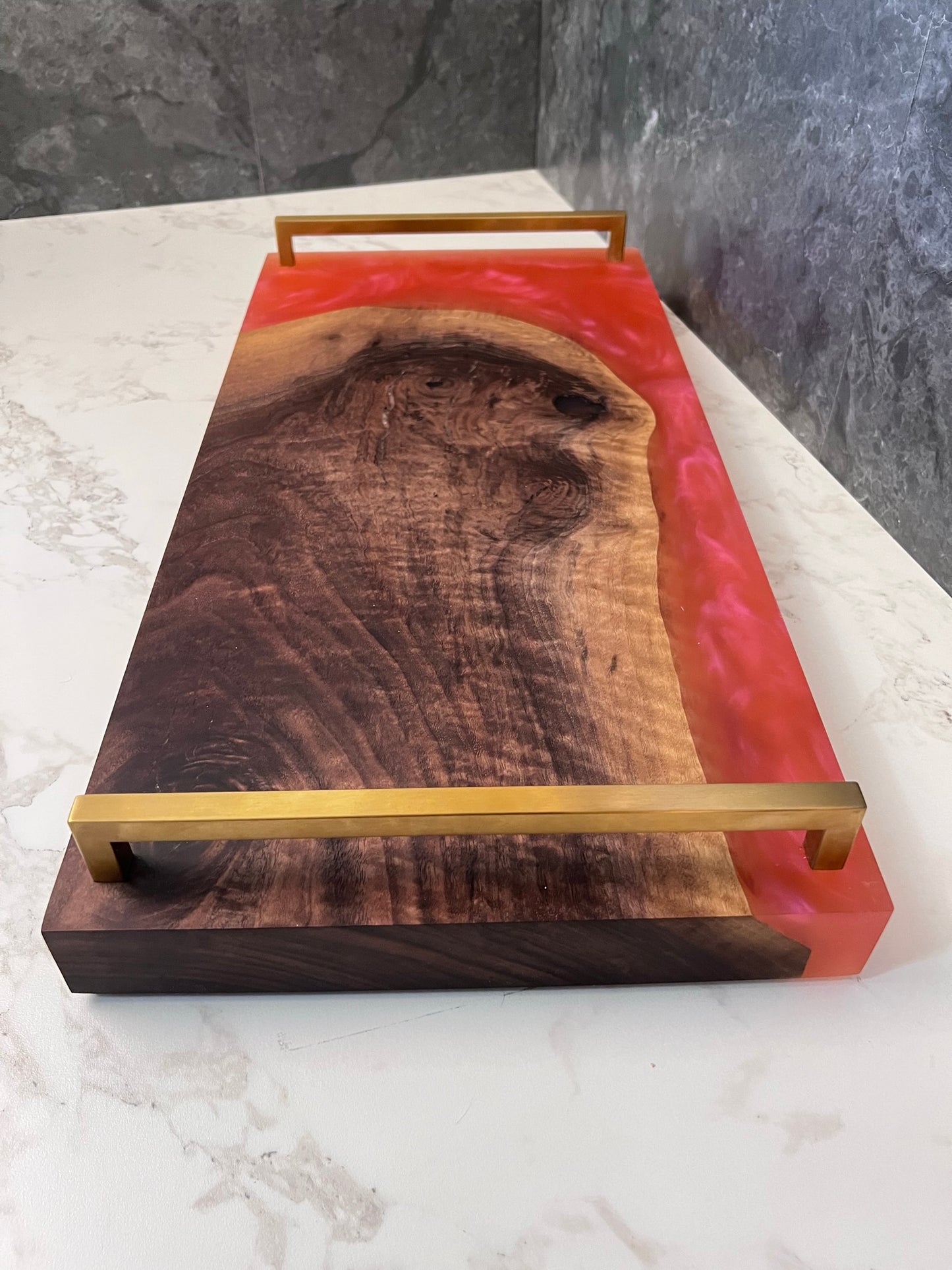 Black Walnut + Coral Resin