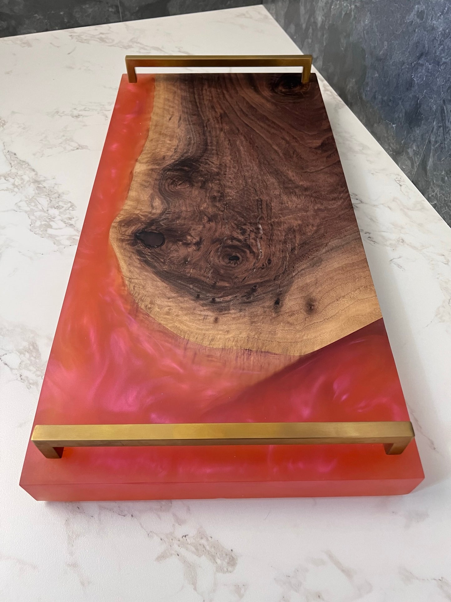 Black Walnut + Coral Resin