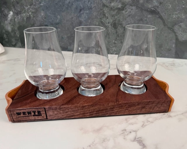 Flight Board - Triple with Leather Handles